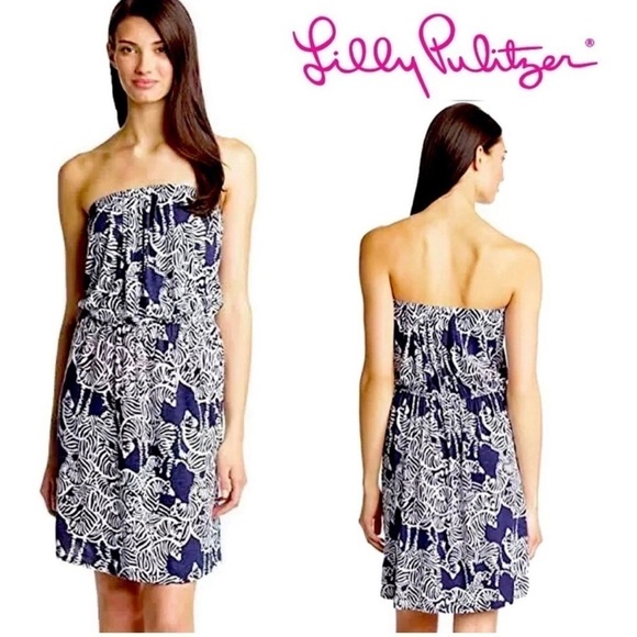 Lilly Pulitzer Matyson Herd You Zebra Strapless Dress 233 - Picture 1 of 7